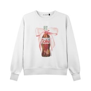 The Laundry Room Diet Coke Bow Sweatshirt White Small